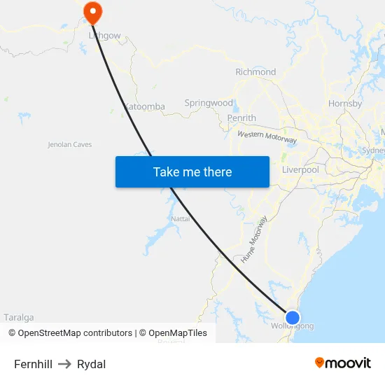 Fernhill to Rydal map