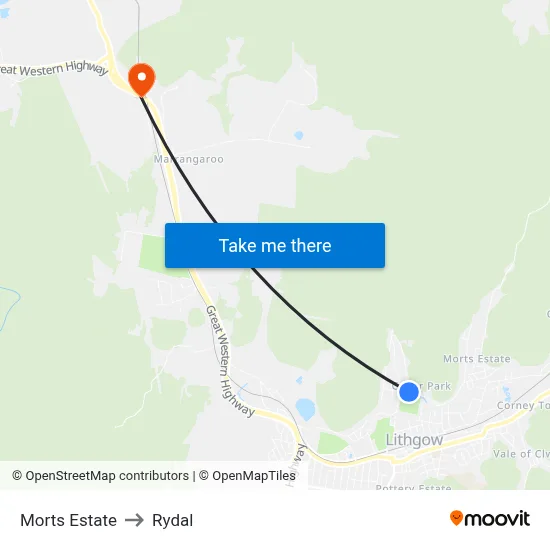 Morts Estate to Rydal map