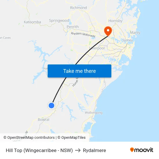 Hill Top (Wingecarribee - NSW) to Rydalmere map