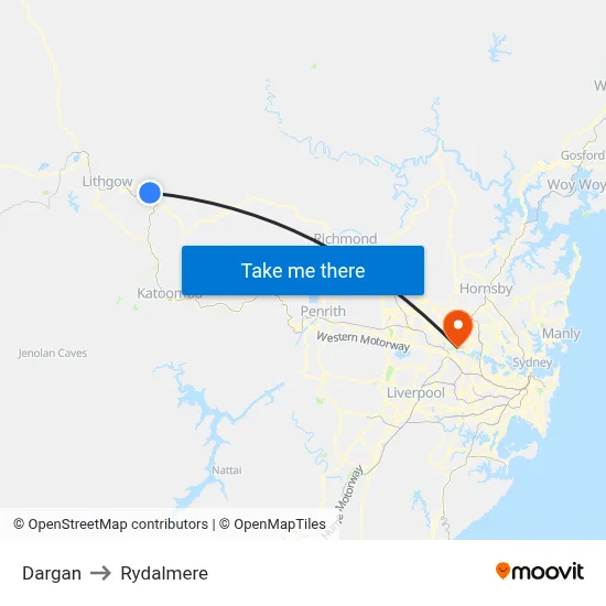 Dargan to Rydalmere map