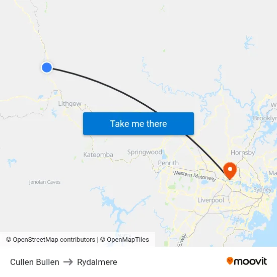 Cullen Bullen to Rydalmere map
