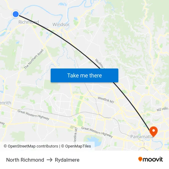 North Richmond to Rydalmere map