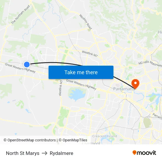 North St Marys to Rydalmere map
