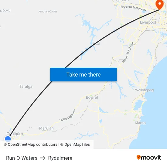 Run-O-Waters to Rydalmere map
