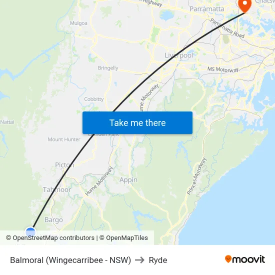 Balmoral (Wingecarribee - NSW) to Ryde map