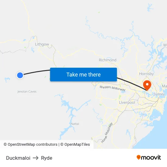 Duckmaloi to Ryde map