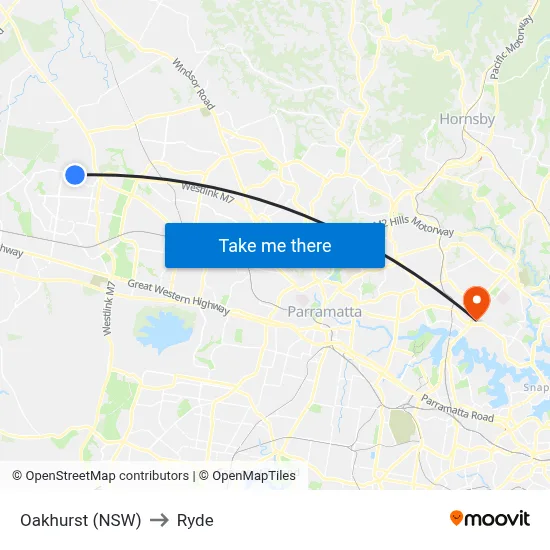 Oakhurst (NSW) to Ryde map