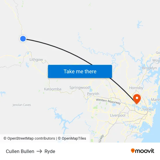Cullen Bullen to Ryde map