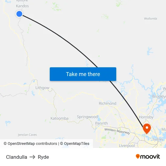 Clandulla to Ryde map