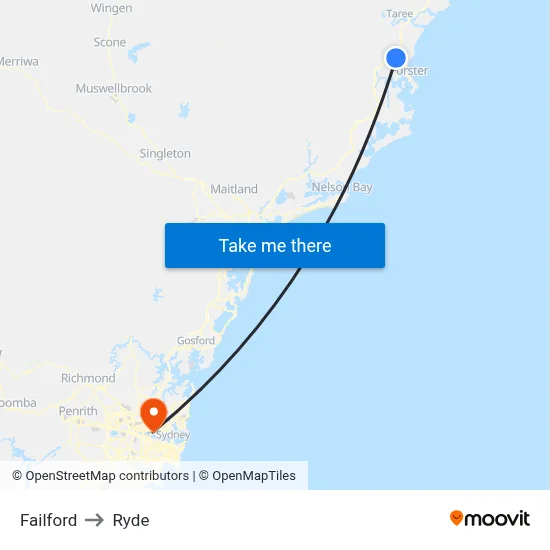 Failford to Ryde map