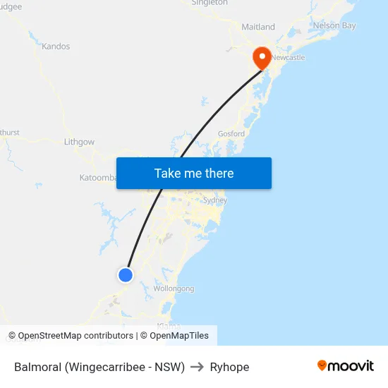 Balmoral (Wingecarribee - NSW) to Ryhope map