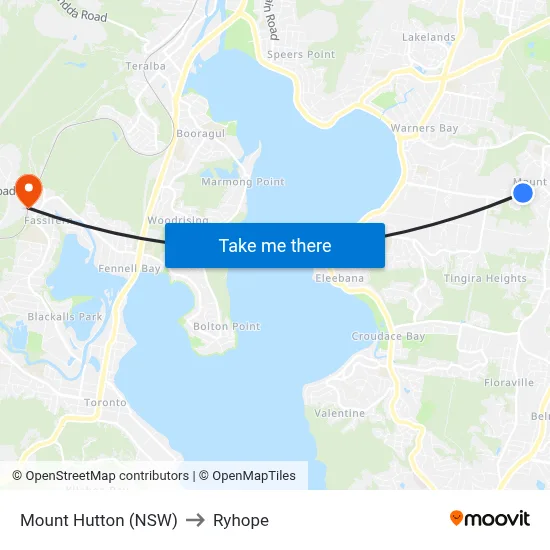 Mount Hutton (NSW) to Ryhope map