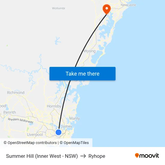 Summer Hill (Inner West - NSW) to Ryhope map