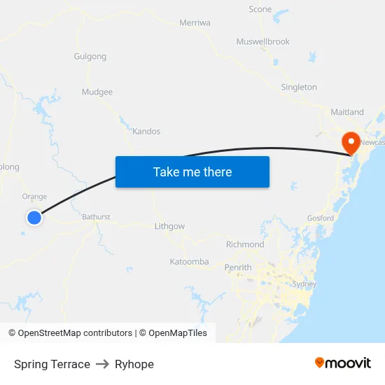 Spring Terrace to Ryhope map