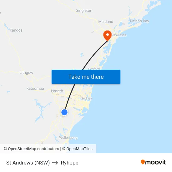 St Andrews (NSW) to Ryhope map