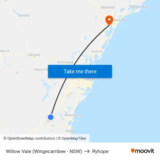 Willow Vale (Wingecarribee - NSW) to Ryhope map