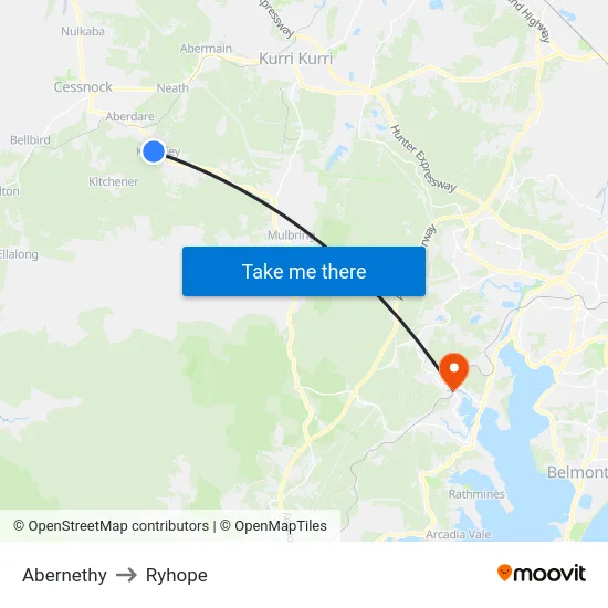 Abernethy to Ryhope map
