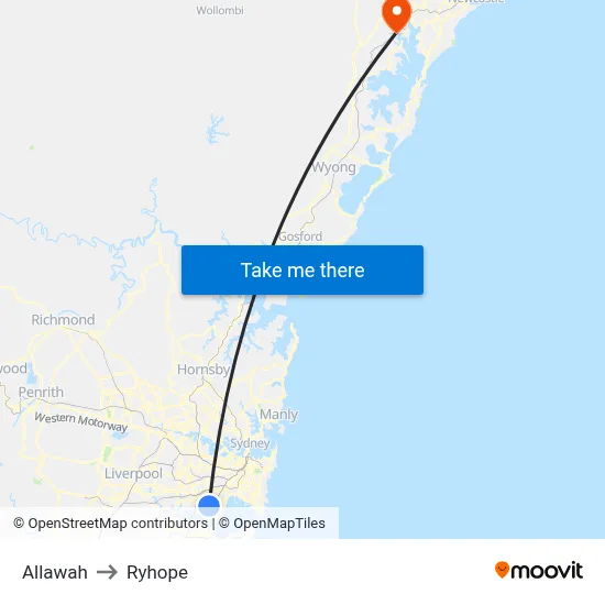 Allawah to Ryhope map