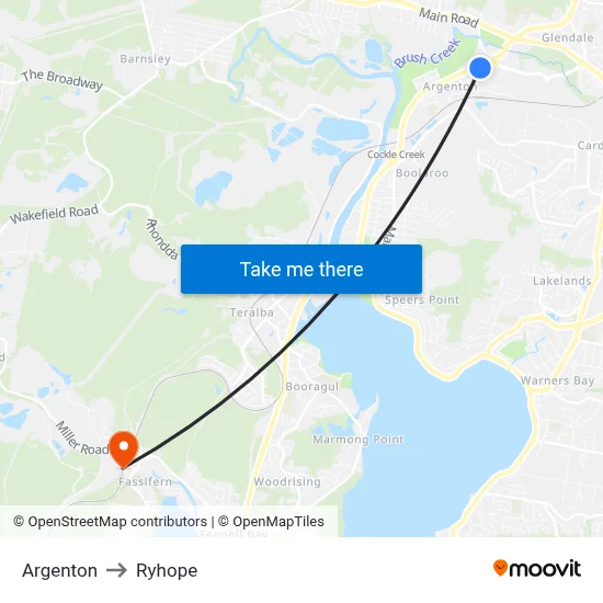 Argenton to Ryhope map