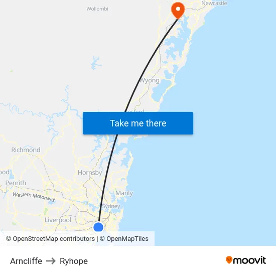 Arncliffe to Ryhope map
