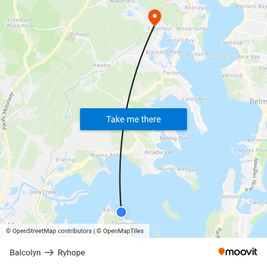 Balcolyn to Ryhope map