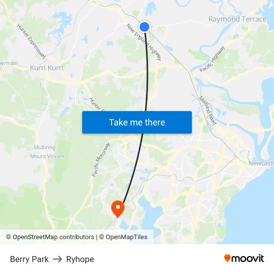 Berry Park to Ryhope map