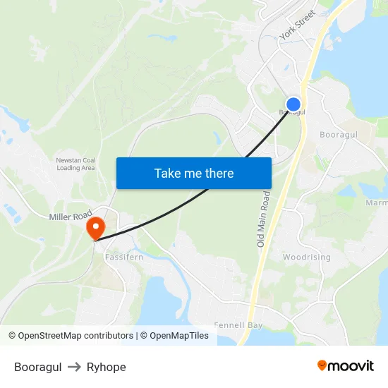 Booragul to Ryhope map