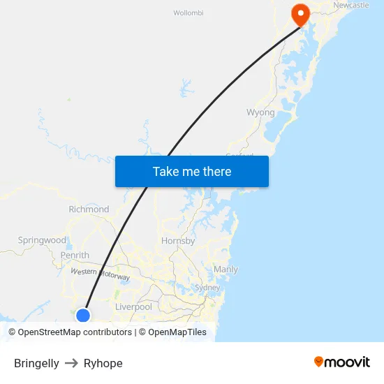 Bringelly to Ryhope map