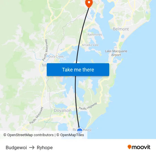 Budgewoi to Ryhope map
