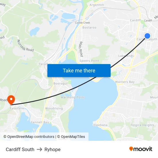 Cardiff South to Ryhope map