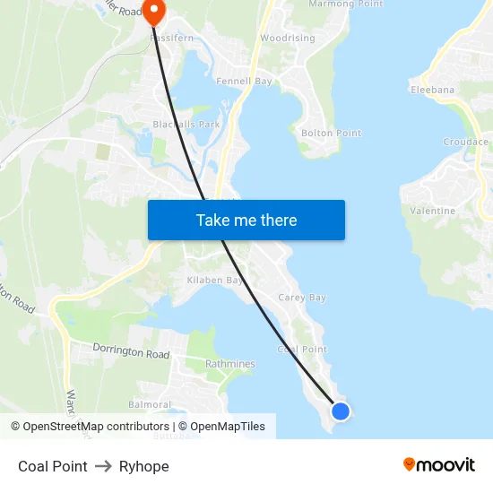 Coal Point to Ryhope map