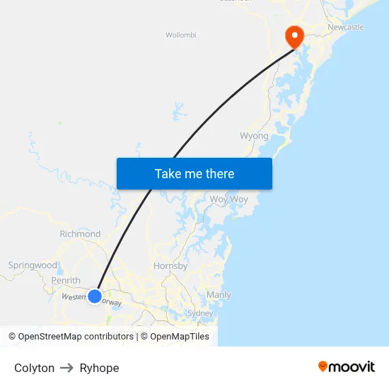 Colyton to Ryhope map