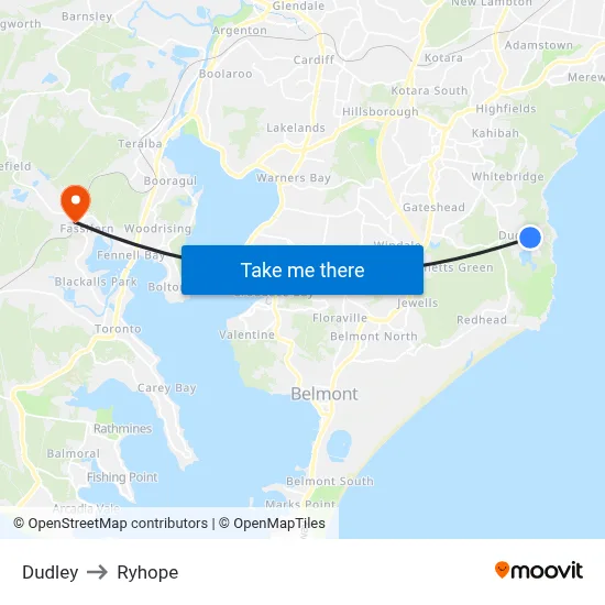 Dudley to Ryhope map