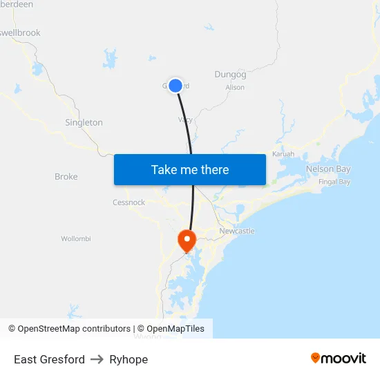 East Gresford to Ryhope map