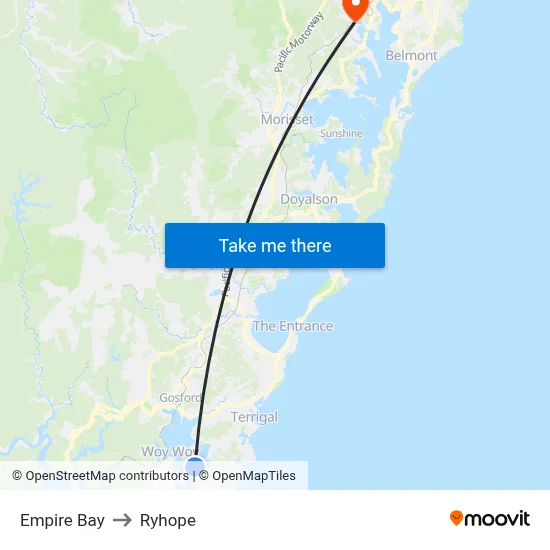 Empire Bay to Ryhope map