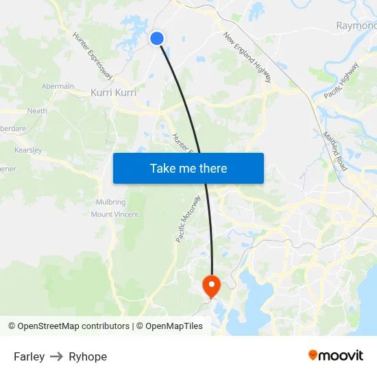 Farley to Ryhope map