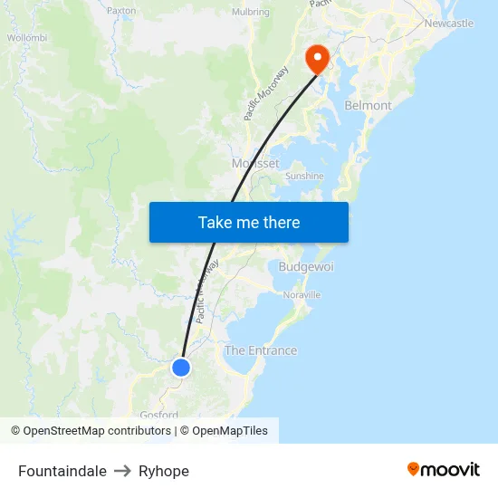 Fountaindale to Ryhope map