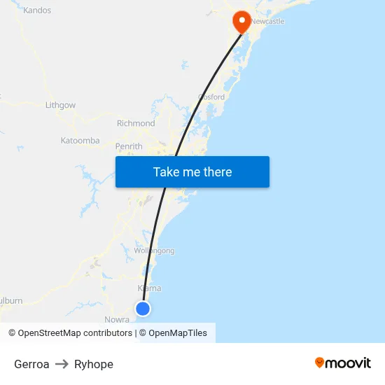 Gerroa to Ryhope map