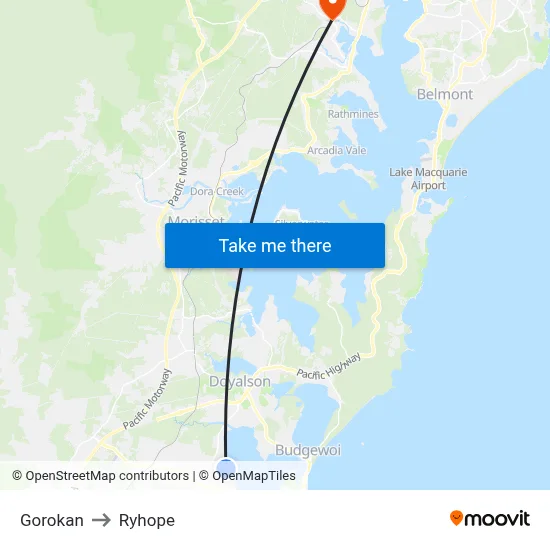 Gorokan to Ryhope map