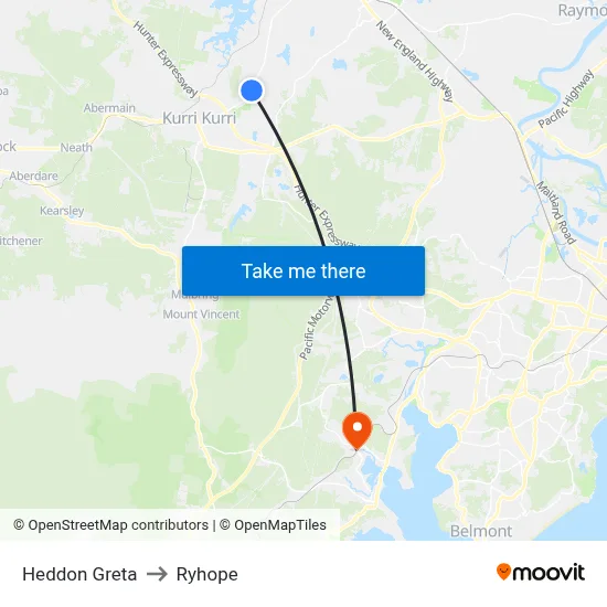 Heddon Greta to Ryhope map