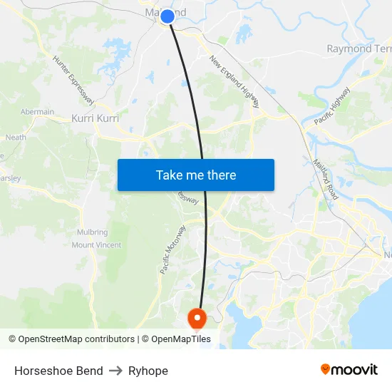 Horseshoe Bend to Ryhope map