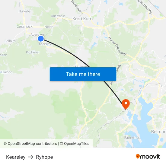 Kearsley to Ryhope map