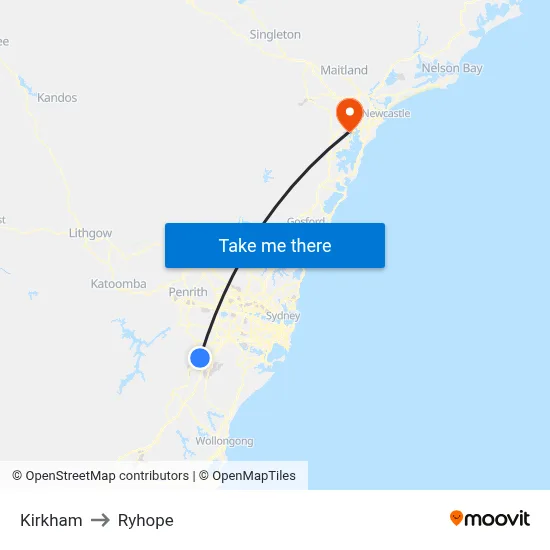 Kirkham to Ryhope map
