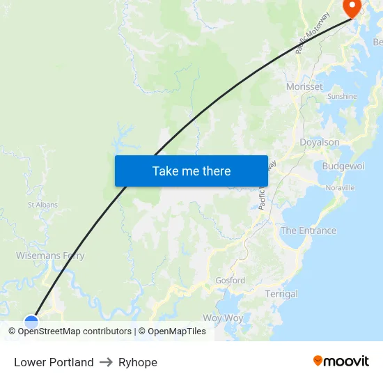 Lower Portland to Ryhope map