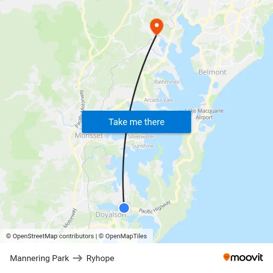 Mannering Park to Ryhope map