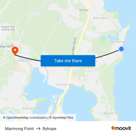 Marmong Point to Ryhope map