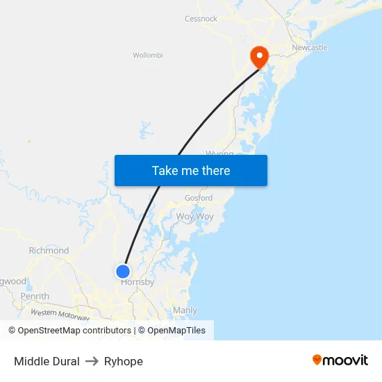 Middle Dural to Ryhope map