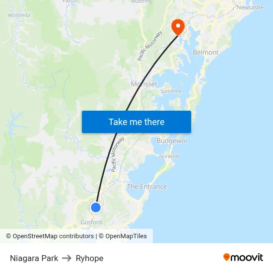 Niagara Park to Ryhope map