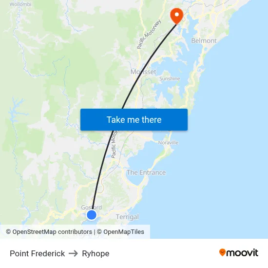 Point Frederick to Ryhope map