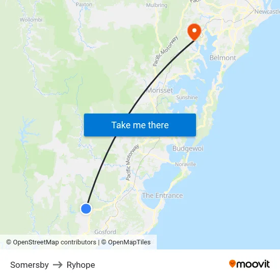 Somersby to Ryhope map